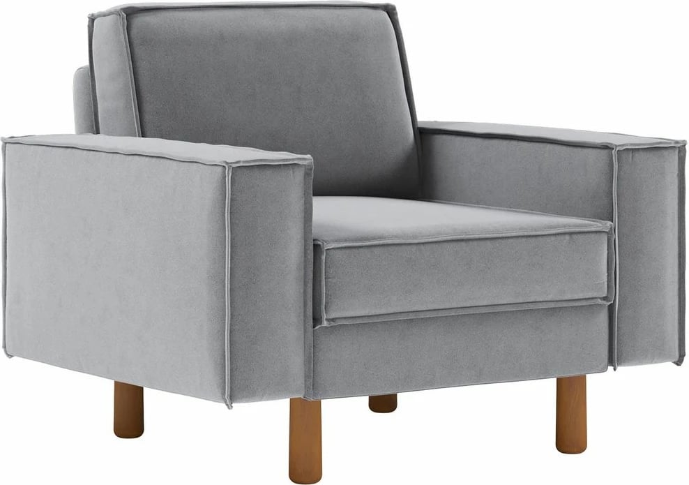 Karrige një vendëshe Atelier del Sofa, ngjyrë gri mjegull, këmbë dru arre, Sparrow 1