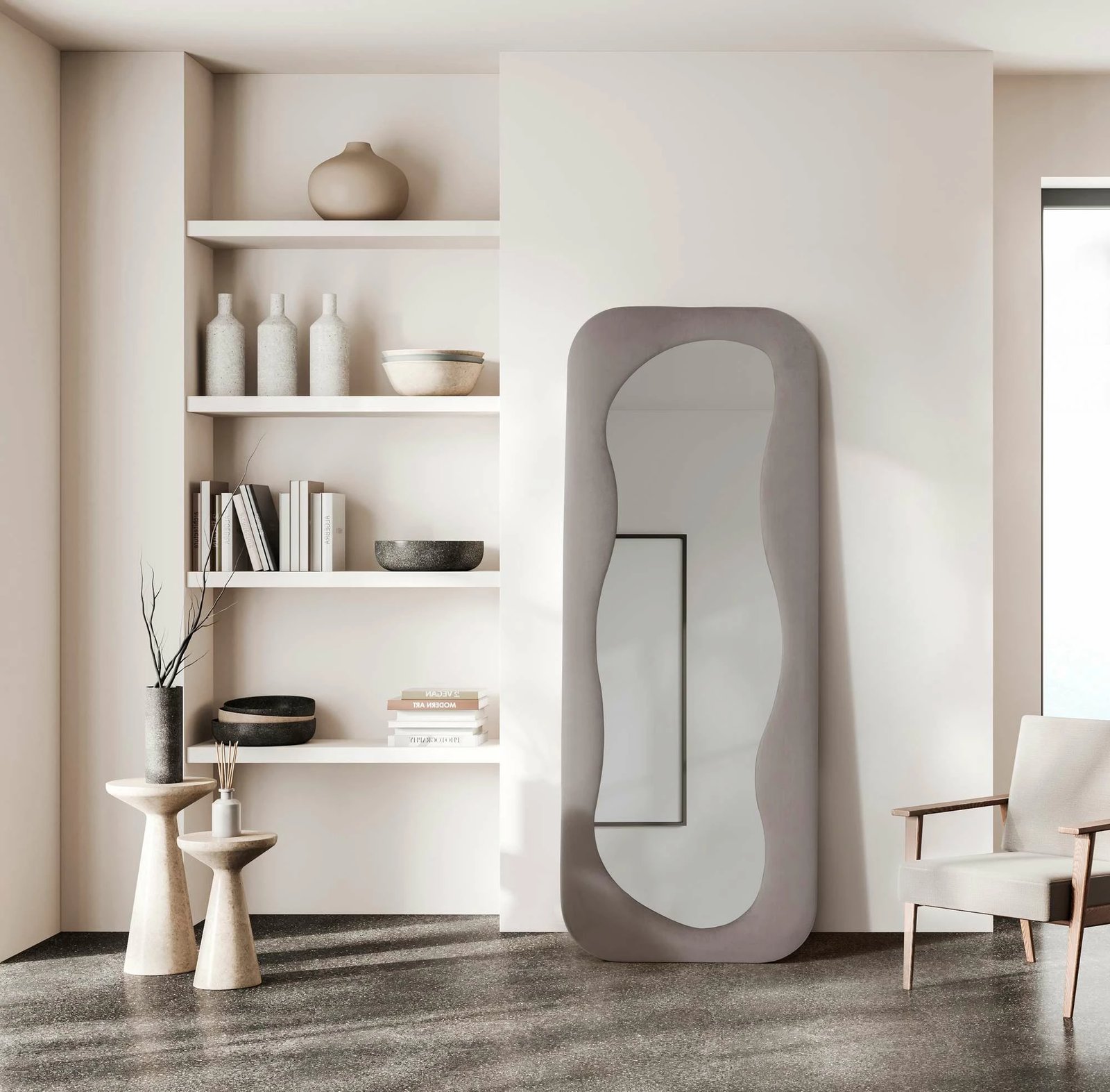 Pasqyrë e gjatë Cheval, ngjyrë mink, Skye Decor