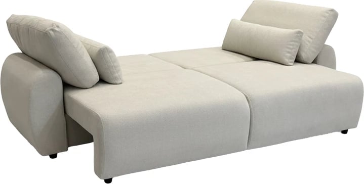 Krevat-kanape treshe Hungie, material stof, ngjyrë bezhë, 250x92x89cm