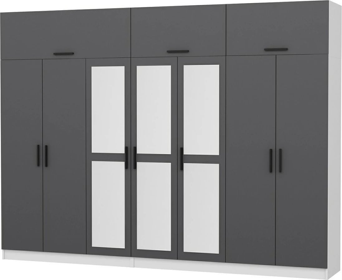 Dollap Skye Decor, anthracit-bardhë, 315x255x52cm