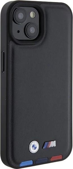 Mbështjellës BMW BMHCP15S22PTDK për iPhone 15 6.1", lëkurë, i zi