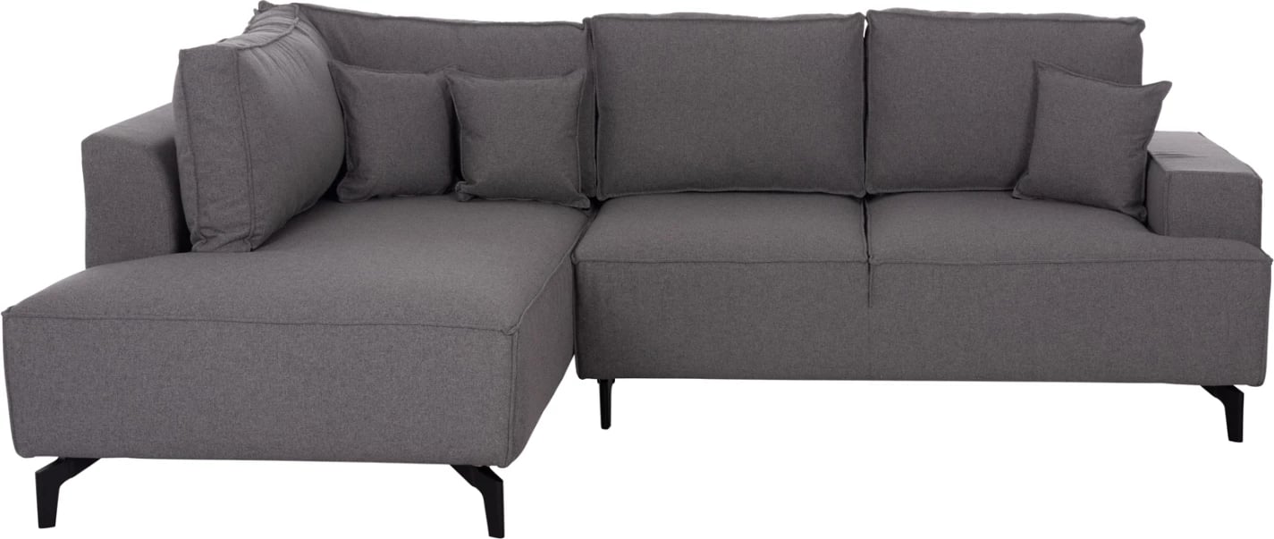 Kënd-sofë me hapësirë për depo, SAFFIRA FH3303.01L, material gri, 270x195x100cm