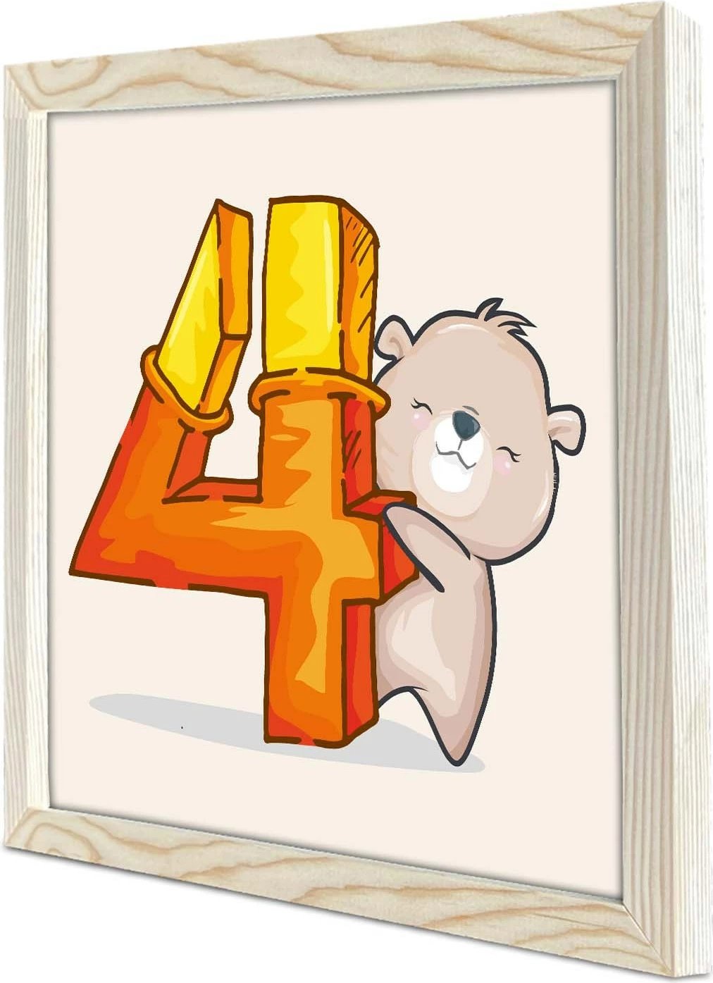 Pikturë dekorative me kornizë, MDF, Wallity, 3333KCT-005, ngjyrë e verdhë, portokalli, e bardhë, 33x33cm