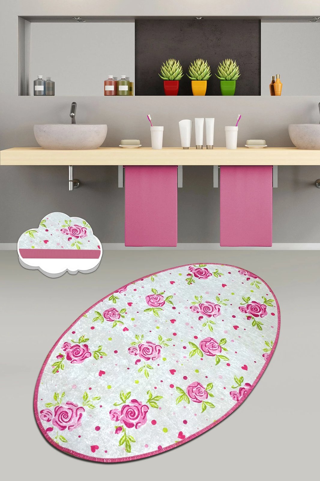 Tapet për banjo Mijölnir, Frezya, shumëngjyrësh, 70x120cm