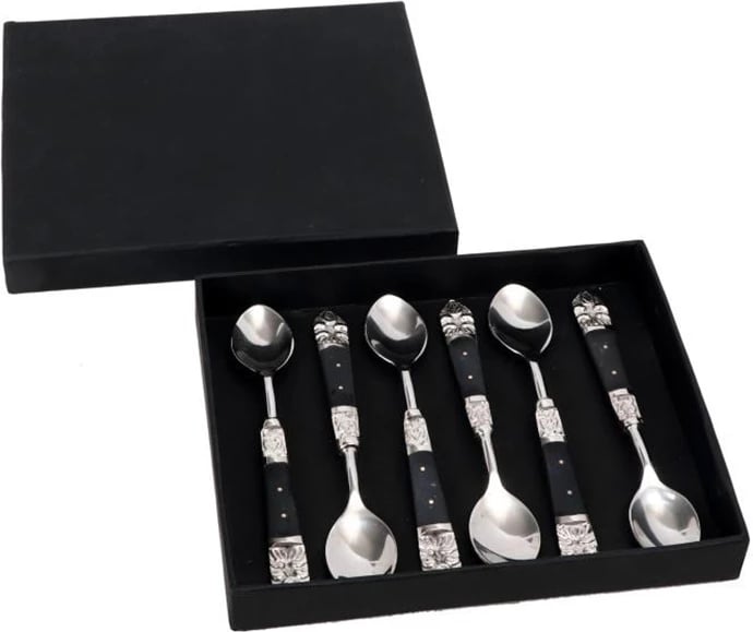 Set lugësh ëmbëlsirash ROYAL, 6 copë, çelik, dorezë rrëshirë e zezë, 15x3x1cm