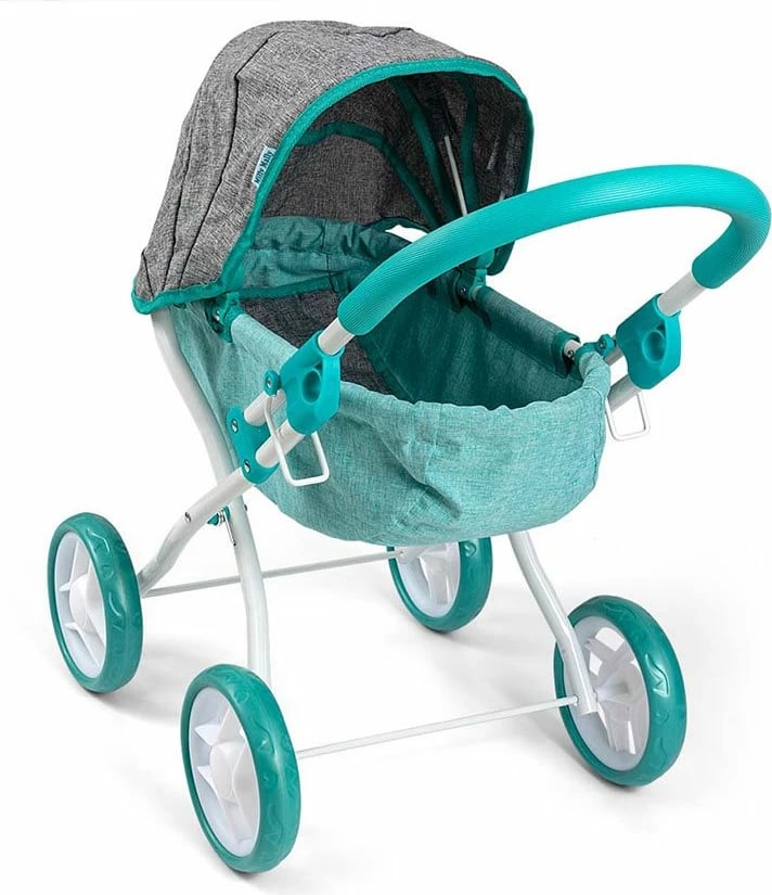 Karrocë lodër për kukulla, Milly Mally Dori Prestige, për kukulla deri 40 cm, palosëse, me tendë dhe dyshek, Mint