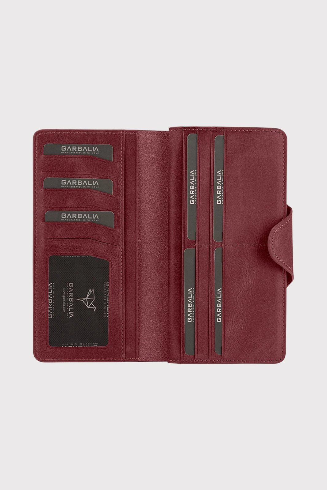 Portofol unisex, lëkurë natyrale, ngjyrë e kuqe Claret, Zoozie Bags, Axel