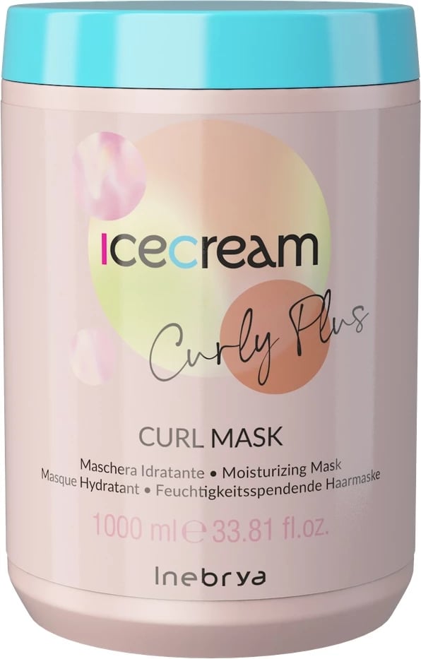 Maskë për flokë për femra Inebrya Ice Cream Curly Plus 1000ml