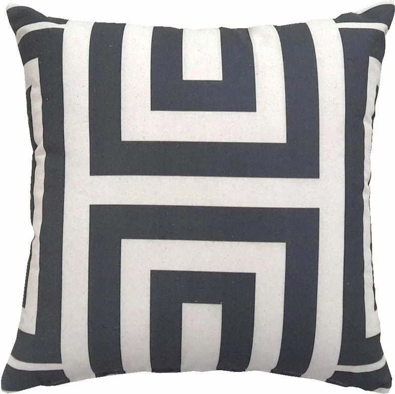 Jastëk dekorativ Keya, pambuk, poliester, 45x45cm, ngjyrë e zezë dhe e bardhë