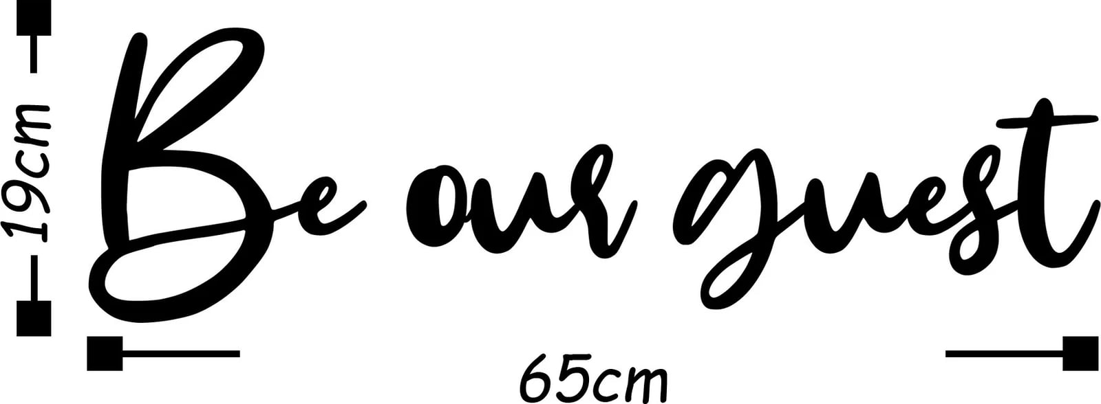 Aksesor muri dekorativ metalik, Wallity, Be our guest, ngjyrë e zezë, 65x19cm