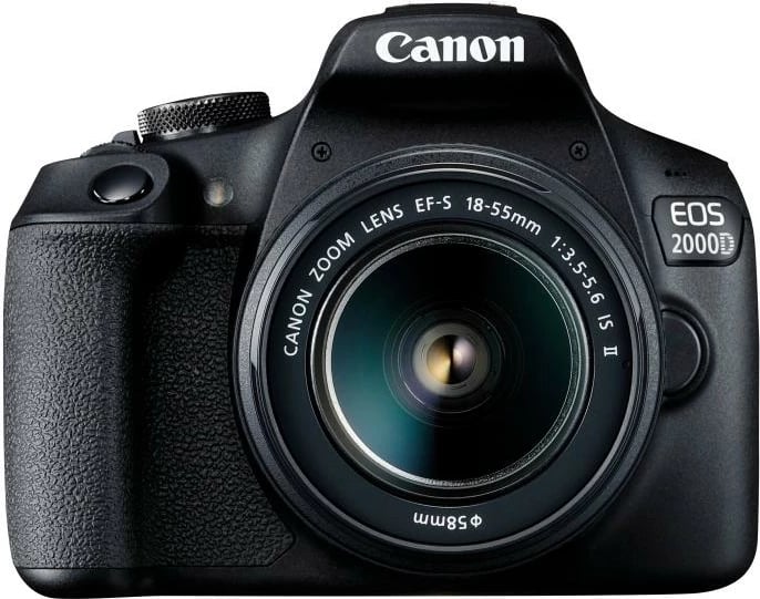 Aparat fotografik DSLR Canon EOS 2000D 24.1 MP Full HD Wi‑Fi NFC me objektiv EF‑S 18-55mm IS II, i zi