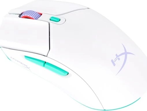Maus HyperX Pulsefire Haste 2 Core 8R2E7AA pa tela 2.4 GHz/Bluetooth 12000 DPI 6 butona RGB 70 g, i bardhë