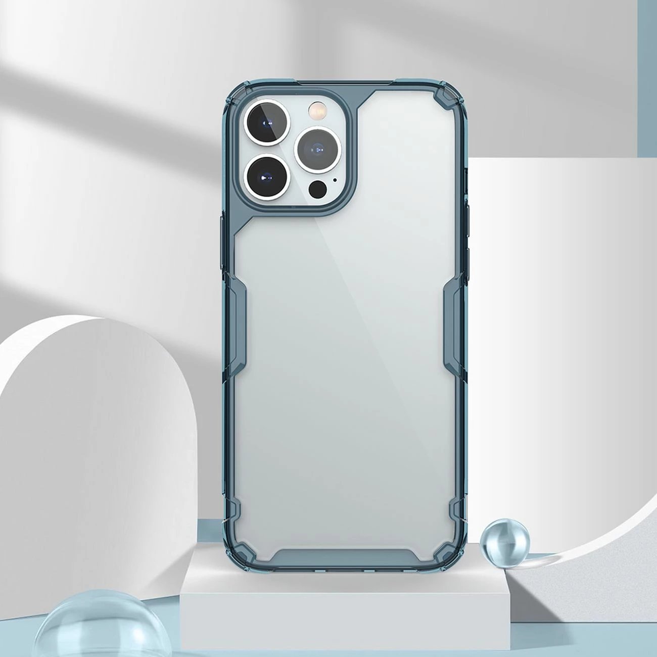 Mbështjellës Nillkin Nature Pro për iPhone 14 Pro Max, i blinduar, Blu/Transparent