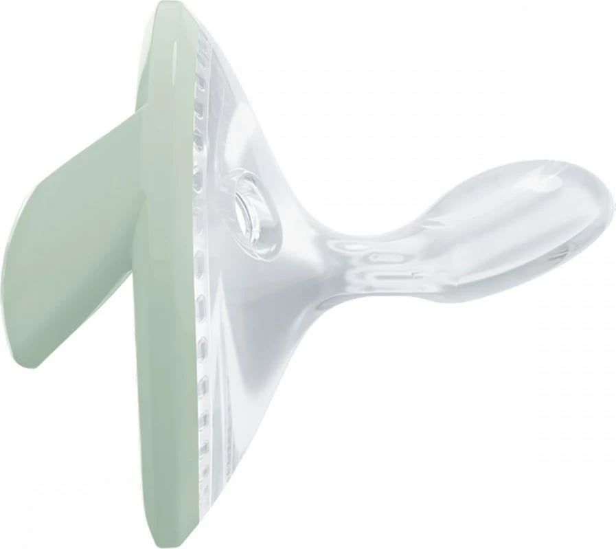 cicë qetësuese NUK MommyFeel 0-9 muaj silikon pa BPA, set 2 copë, blu/gri