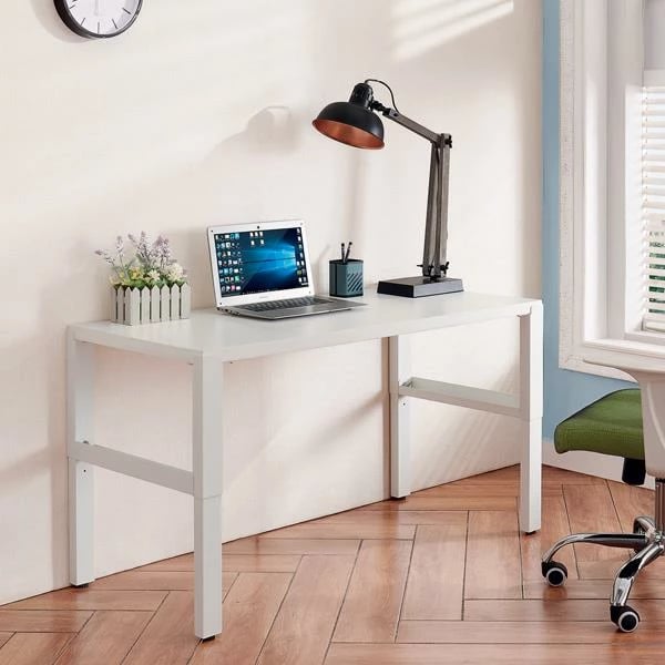 Tavolinë metalike NEXT Nextdeco, lartësi e rregullueshme, e bardhë