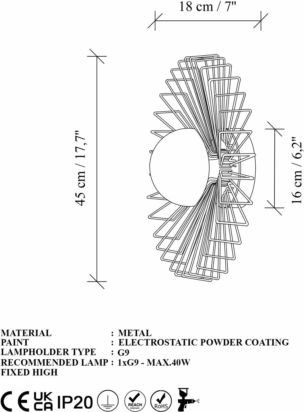 Llambë muri Opviq Kaya, ngjyrë ari, 15231 - M