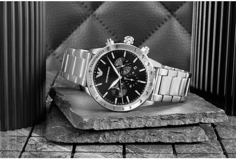 Orë dore për meshkuj Emporio Armani, argjend