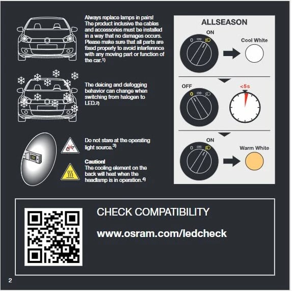 Lampa Gar Led H7 12v 45w 6000k&amp;2700k 2in1 Allseason