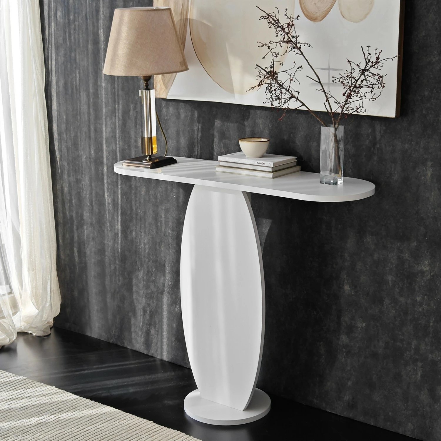 Komodë Hanah Home Ellittica, e bardhë