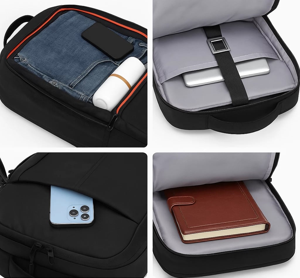 Çantë shpine, 45x30x15+5 cm, e zezë