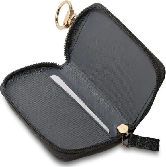 Pouch për kabllo Guess Cable Pouch Triangle 4G, lëkurë ekologjike, i zi