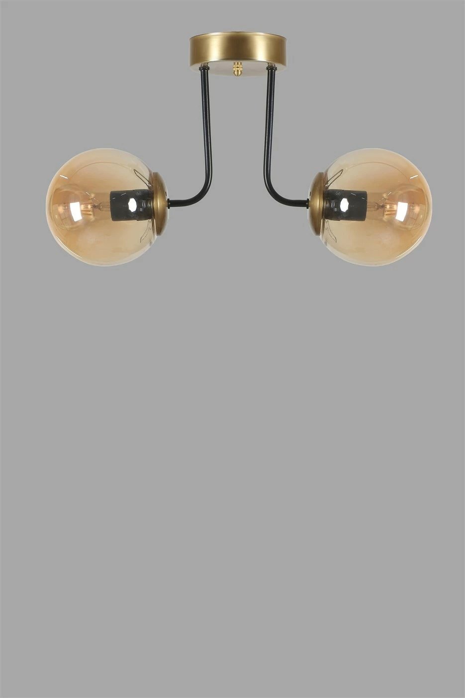 Llambë tavani Opviq Pablo 2, ngjyrë amber dhe ari, bal camlı avize Llambë tavani Opviq Pablo 2, ngjyrë amber dhe ari, bal camlı avize