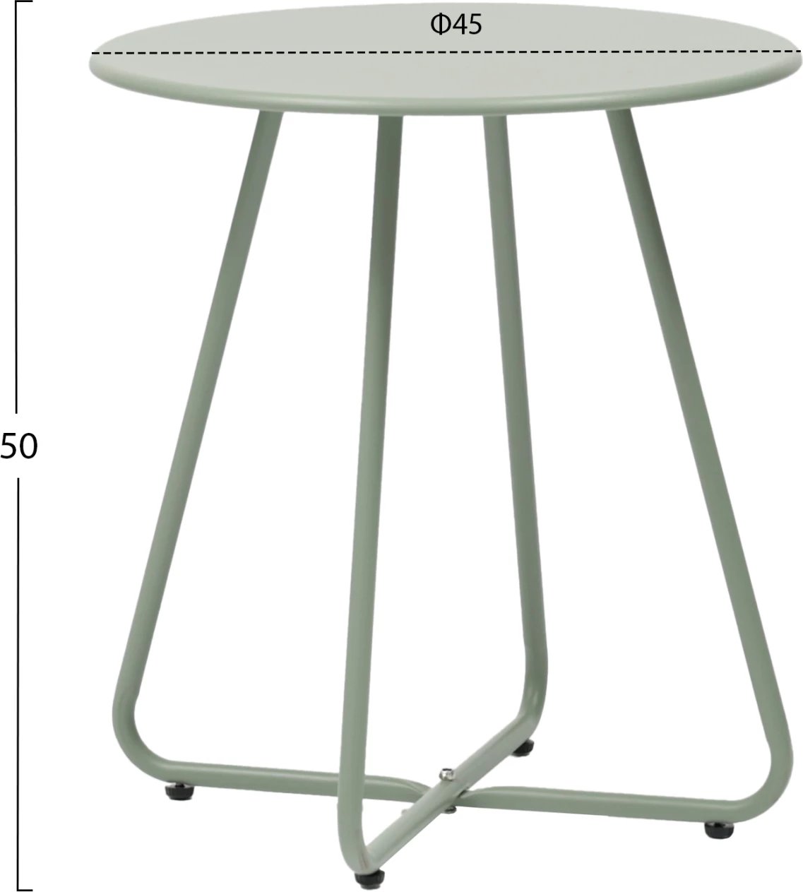 Tavolinë anësore rrethore SAMMON FH6271.06 metalike, ngjyrë fistik Φ45x50Hcm