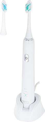 Furçë dhëmbësh sonike, Adler CR 2173, 48,000 vpm, 3 moda, IPX7, 180 min bateri, e bardhë, set me 2 koka + kuti udhëtimi