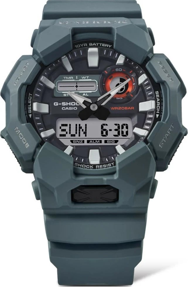 Orë dore për meshkuj CASIO G-SHOCK NEW RUGGED BASIC, e gjelbër