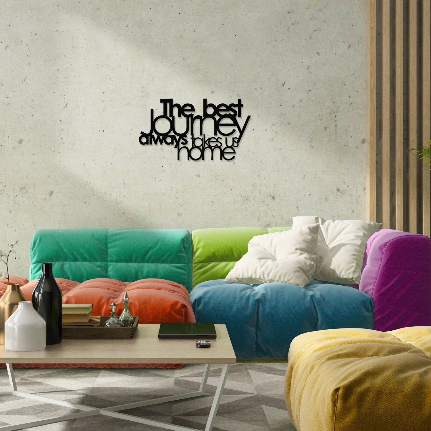 Aksesor dekorativ metalik për mur, Wallity, The Best Journey Always