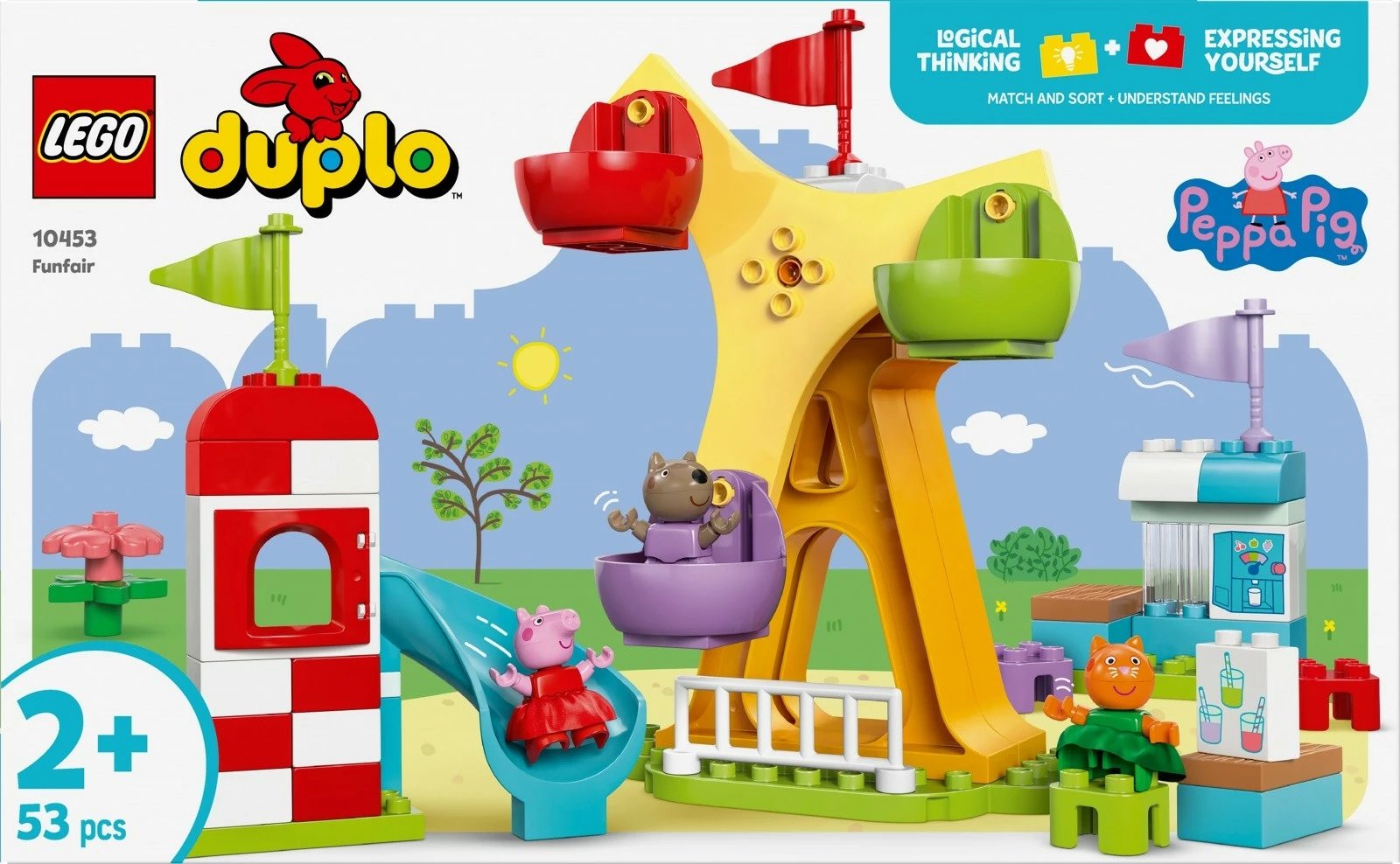 Set lodrash LEGO DUPLO Peppa Pig 10453 Funfair, 53 pjesë, plastikë, shumëngjyrëshe