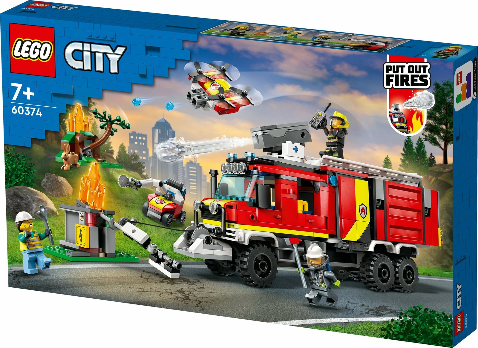Set ndërtimi LEGO City Fire Command Unit, 502 pjesë, plastikë, shumëngjyrëshe