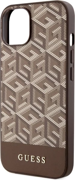 Mbështjellës Guess GCube Stripes MagSafe për iPhone 14 Plus 6.7", kafe