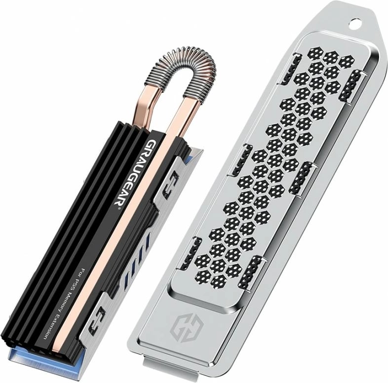 Ftohës SSD GrauGear M.2 NVMe 2280 për PS5, 2 copë, alumini, zi/metalike
