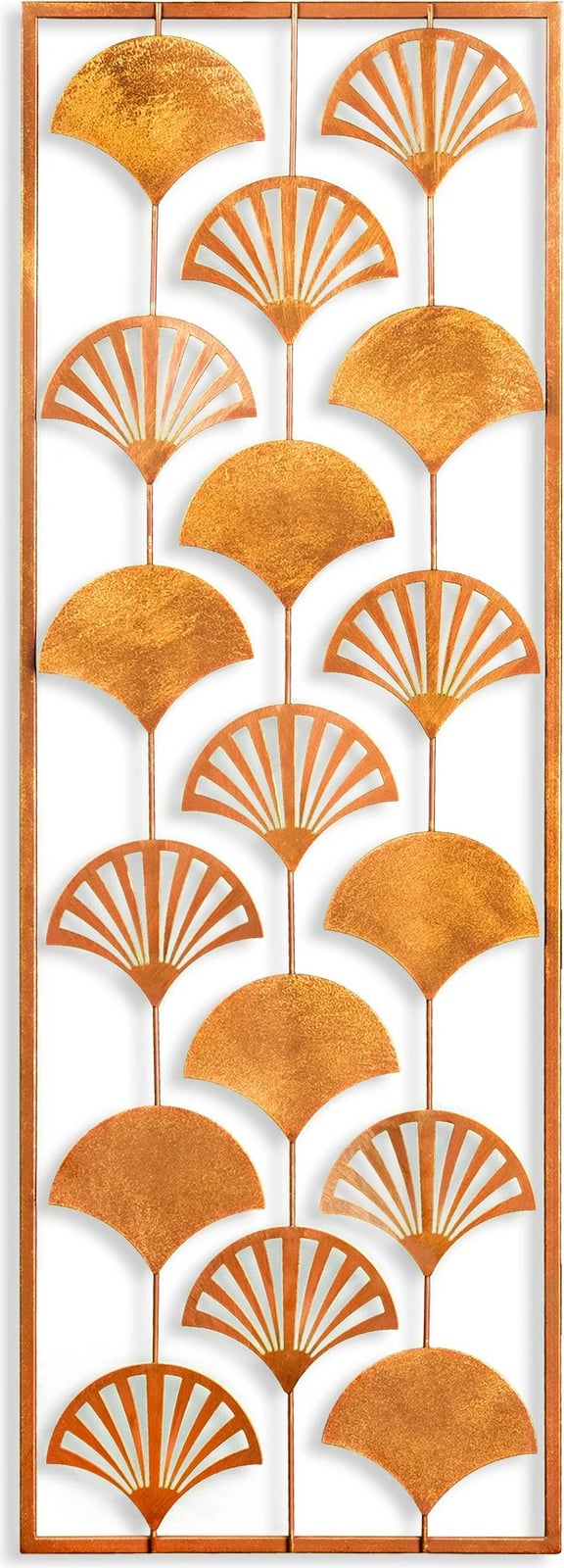 Aksesor dekorativ metalik për mur, Wallity, formë ventilatori, shumëngjyrësh, 32x90cm