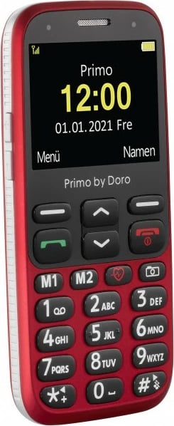 Celular Doro Primo 368, Bar, Single SIM, 5.84 cm (2.3"), 3 MP, 1000 mAh, Zi, Kuq