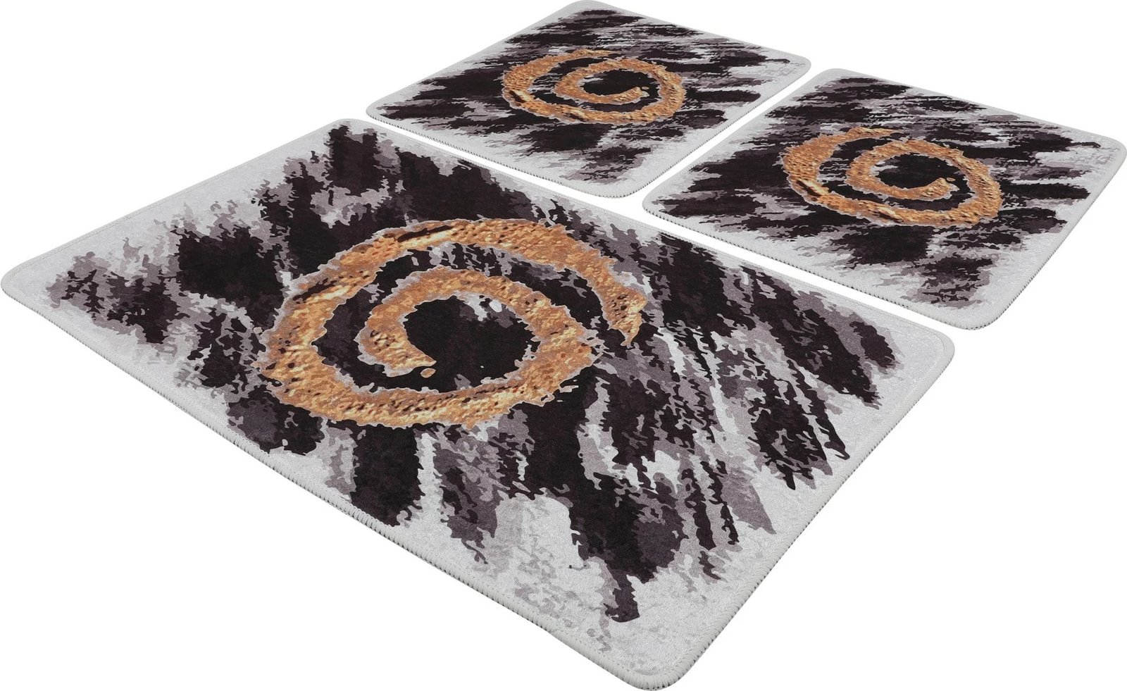 Set tapetash për banjo, 3 copë, Mijölnir, Dagger, ngjyrë e zezë, e bardhë dhe ari