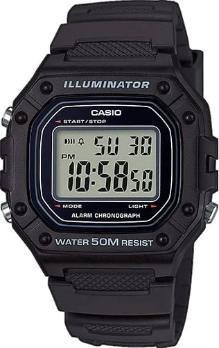 Orë dore CASIO SPORT ILLUMINATOR për meshkuj, e zezë