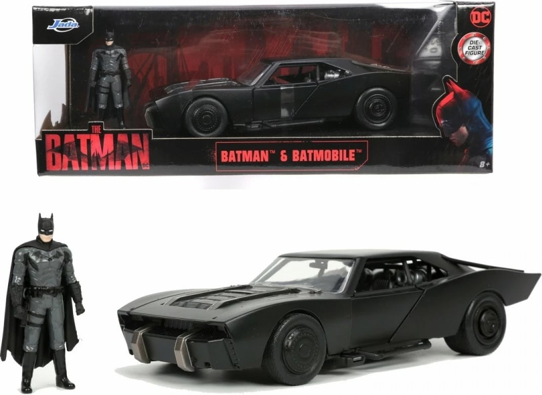 Vetura koleksionuese Jada Toys Batman Batmobile 1:24 me figurë Batman, e zezë