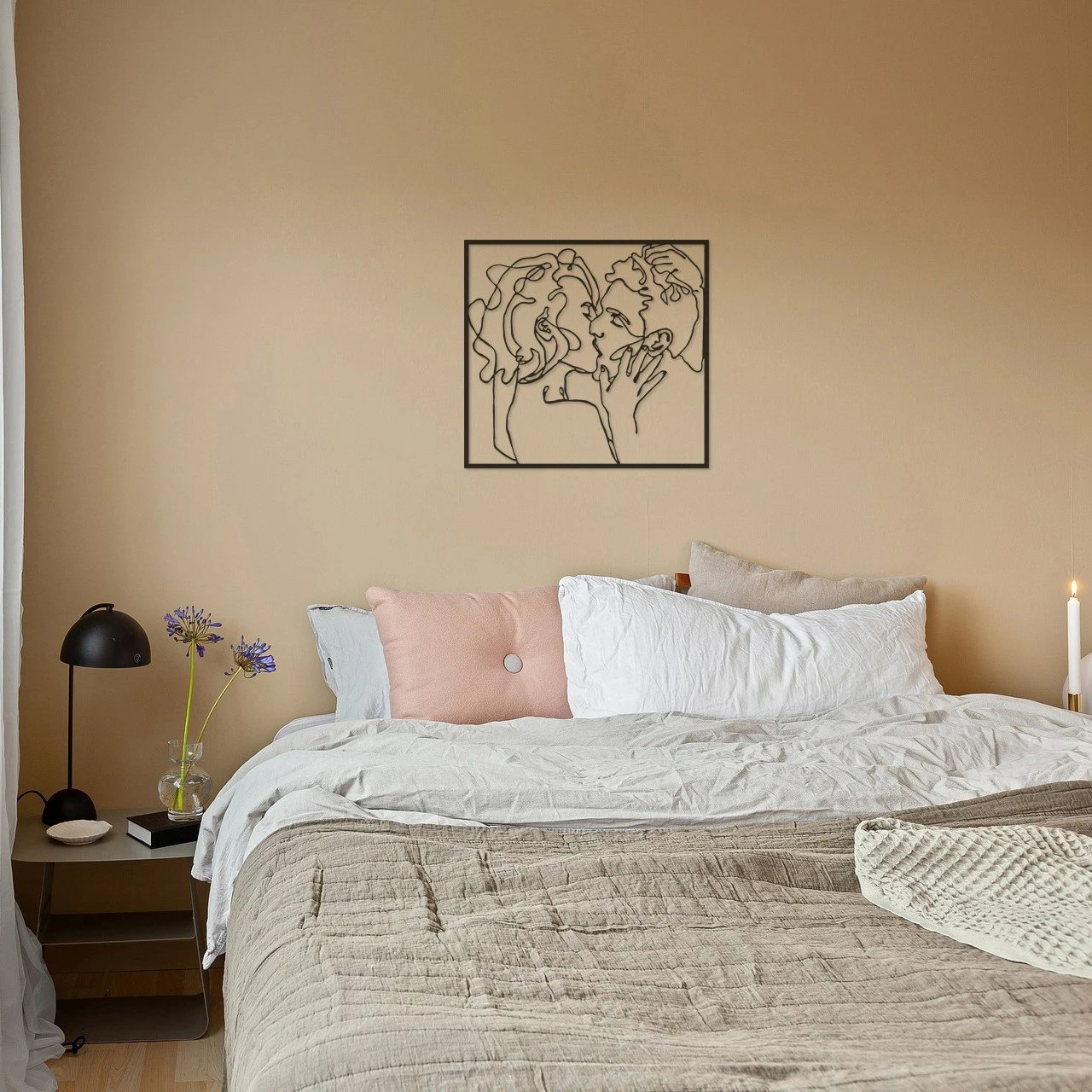 Aksesor dekorativ metalik për mur, Wallity, Kiss Me 1