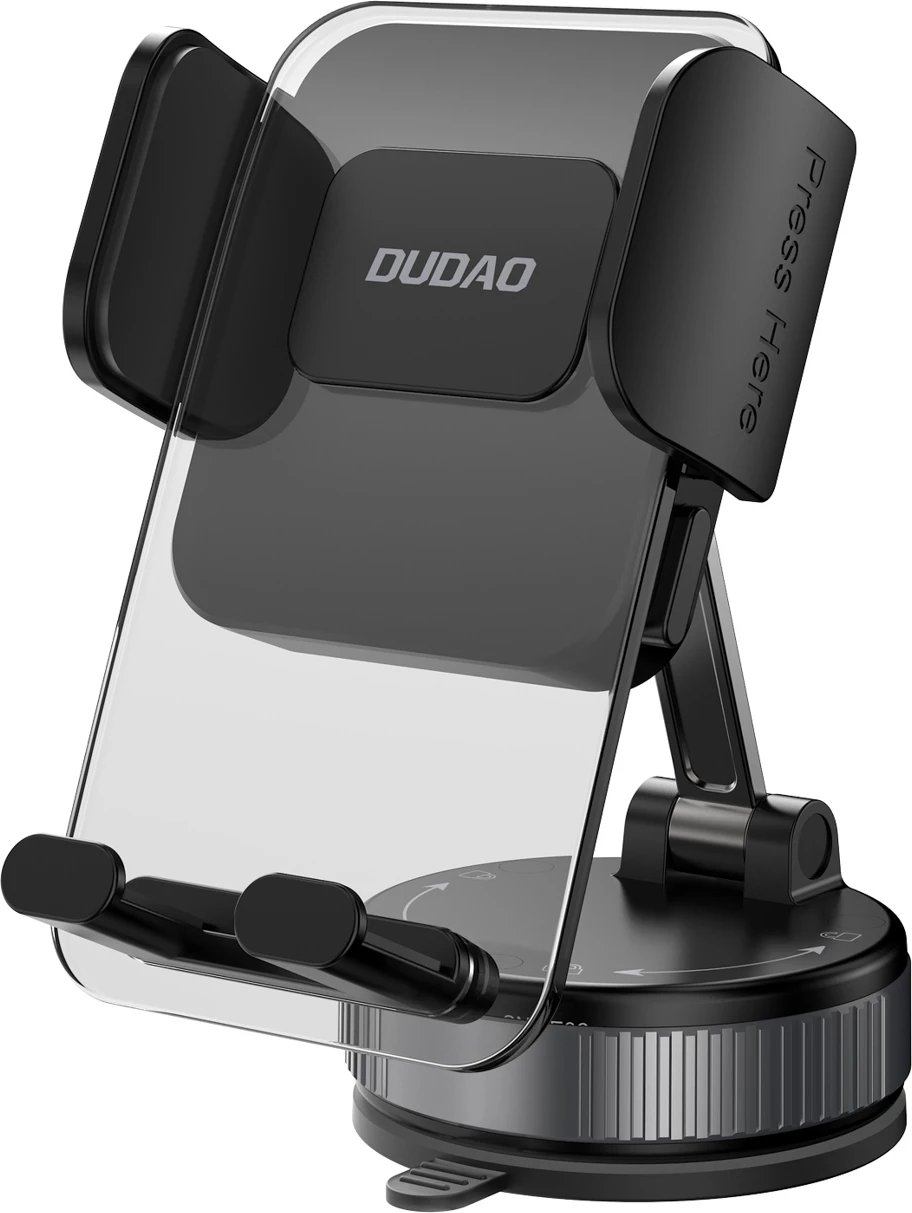 mbajtës makine për celular Dudao F24PLUS me kapje vakum, montim në panel, rregullim 360°, aliazh zinku/plastikë, i zi