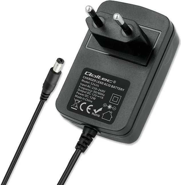 Karikues automatik baterie Qoltec 52424, 12V, 1.5A, LED, i zi