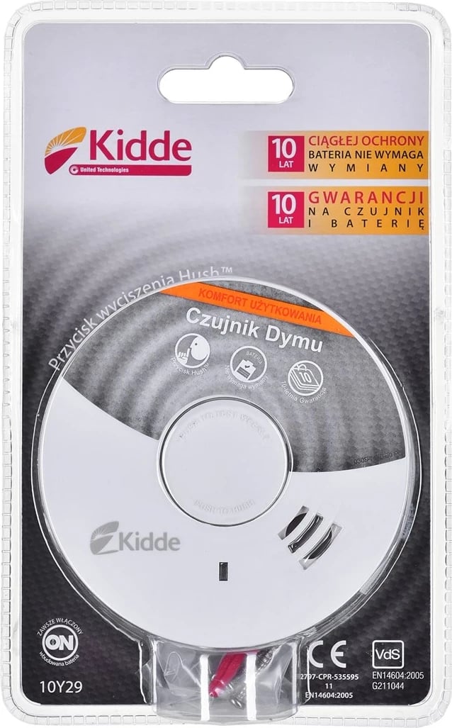 Detektor tymi Kidde 10Y29A, me bateri litium, i bardhë
