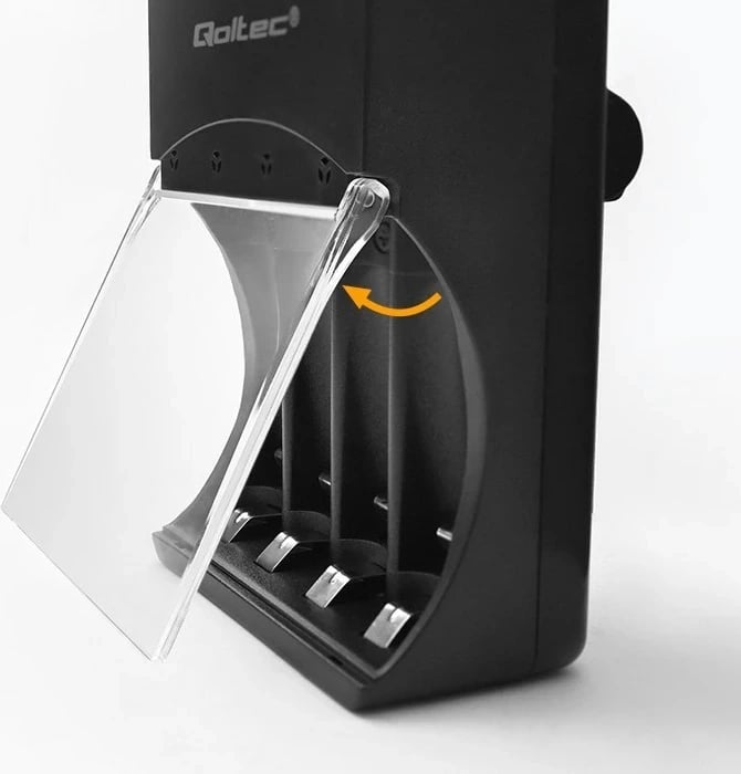 Karikues baterish Qoltec 50653 për Ni-MH R03/AAA R6/AA, Zi