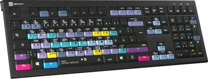 Tastierë LogicKeyboard Astra 2 DE për DaVinci Resolve, PC, e zezë