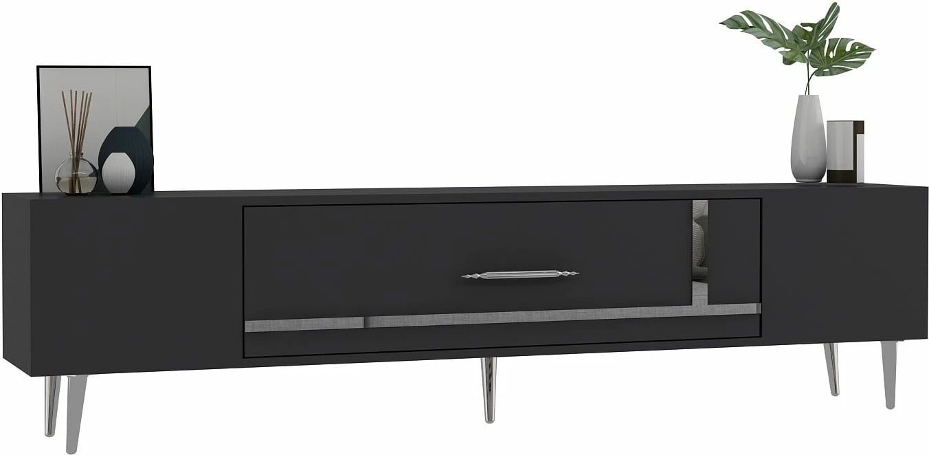 Komodë TV Skye Decor, anthracite, silver, Dekop1
