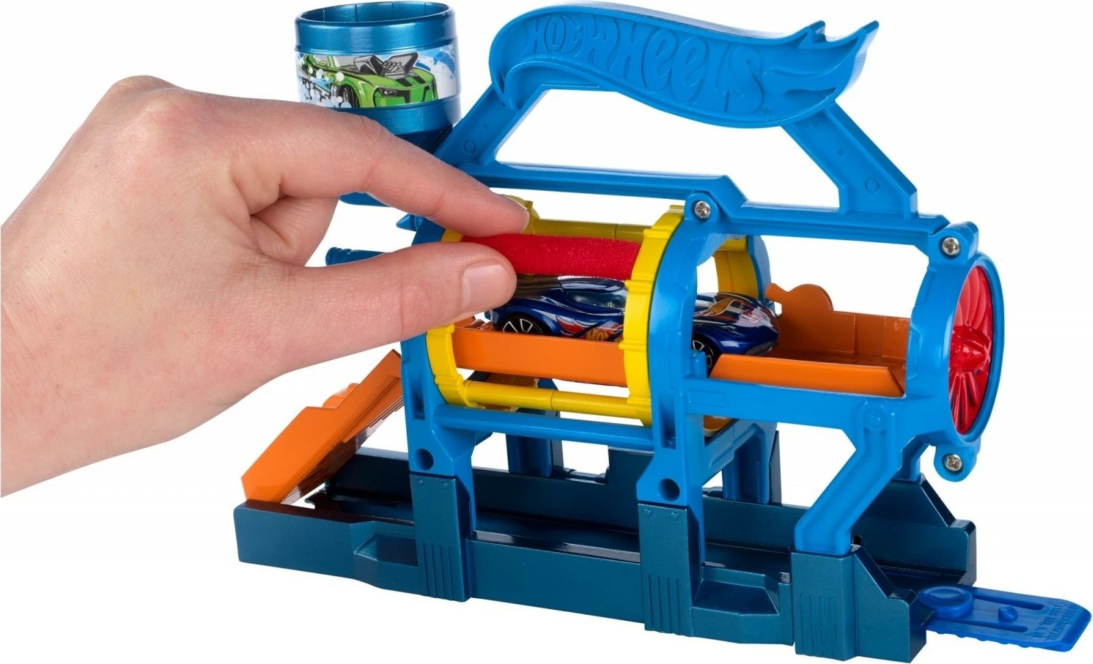 Set lodrash Hot Wheels Turbo Wash FJN34/FJN35, plastikë, me makinë lodër, shumëngjyrësh