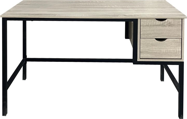 Tavolinë pune Ramen, ngjyrë sonoma, këmbë metalike të zeza, 120x48x76cm