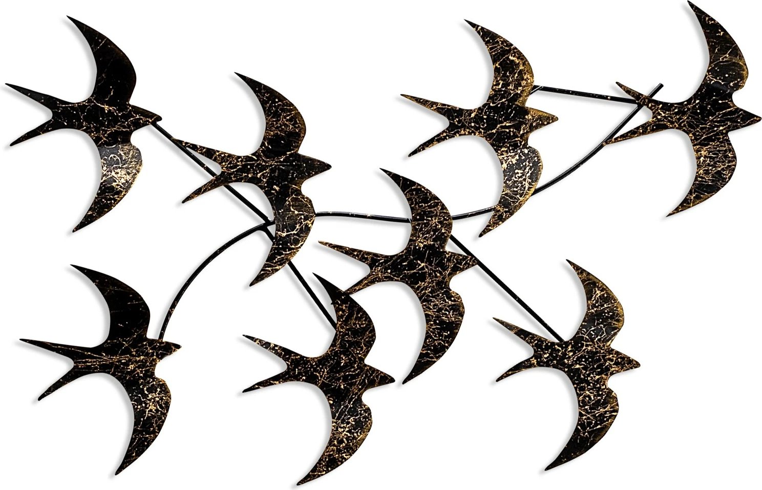 Aksesor dekorativ metalik për mur, zogj fluturues, Wallity, shumëngjyrësh