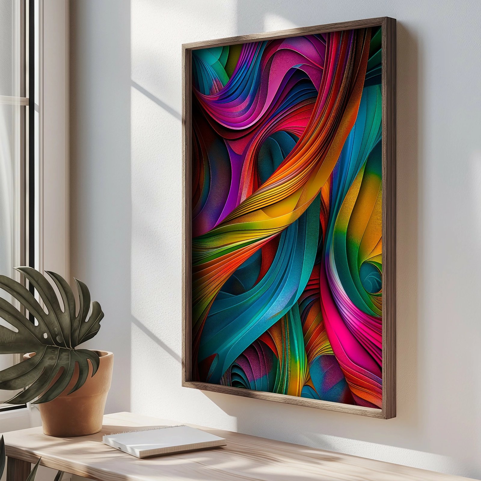 Pikturë dekorative me kornizë MDF, Wallity, TUN087-L, shumëngjyrëshe, 35x47x2cm